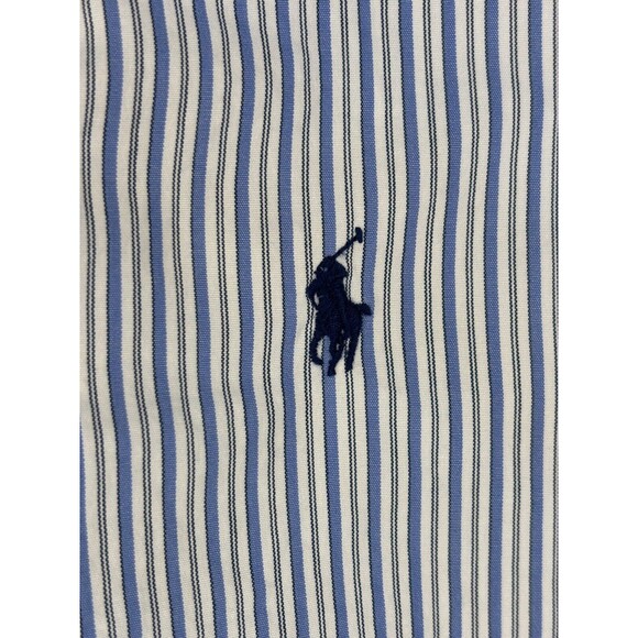 Ralph Lauren Shirt Mens Classic Fit White Blue Pony Striped Oxford XL - Picture 4 of 6
